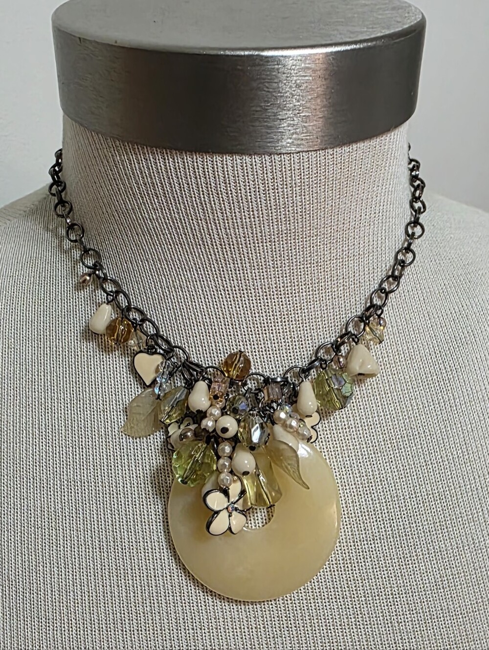 Hand Crafted Beaded Pendant Necklace 16" Long